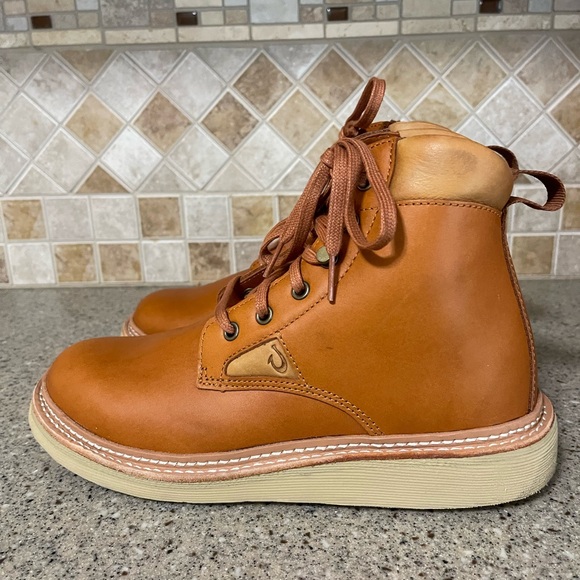 Olukai NWOT Men’s KilaKila Coconut Husk Brown Leather Work Boot Size 7 - Picture 2 of 9